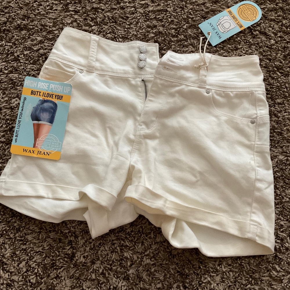 White Jean shorts